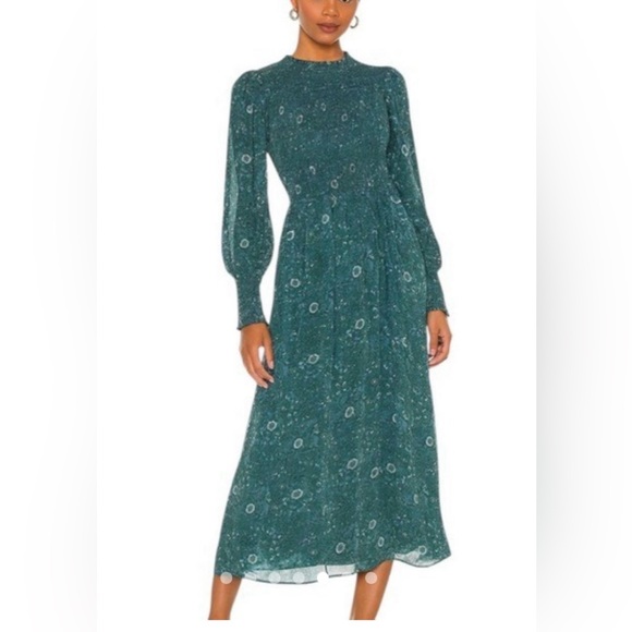 Madewell Crinkle Georgette Lucie Tie-Back Midi Dress in Woodland Floral - Picture 3 of 15